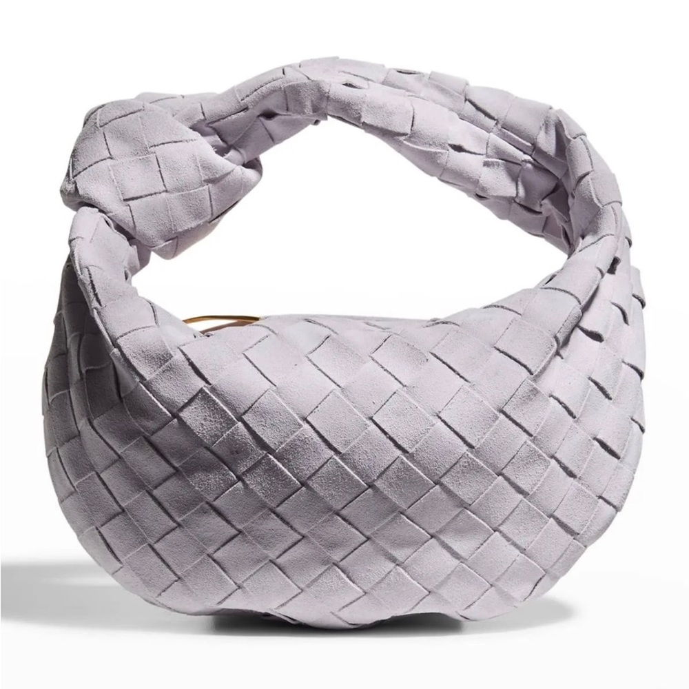 Bottega Veneta Mini “Jodie” Bag Intrecciato Suede Mirth / Light Purple Color